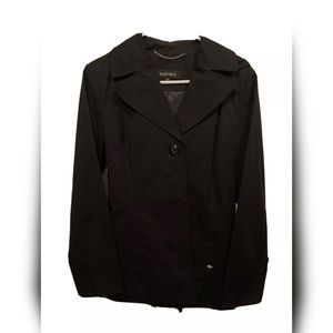 Ellen Tracy Black Windbreaker Jacket with Hoodie